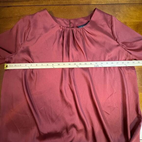 Lane Bryant Wine Colored Scoop Neck Long Sleeve Blouse Size 14 NWT - Picture 5 of 13
